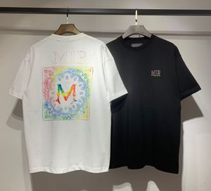 Męskie koszulki Projektant Summer High Street T-shirt kolorowy litera gwiaździstego nieba farba krótkie koszulki o szyjki