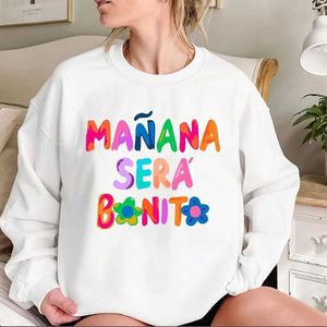 Женские толстовки толстовок карол g Альбом толстовки Womens Manana sera bonito rewneck whothirt la bichota вязаная эстетическая уличная одежда женская ткань