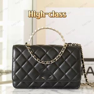 Fashion luxury bags womens designer bag handle woc 19cm Beads cc crossbody handbag Genuine purse premium grade delicate soft expensive lambskin original quality