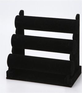 NEUE JUDERLY Display Black 3 Layers Velvet Armband Uhrenausstellung Schmuckhalter Ständer abnehmbarer Schmuckstand EC14107712