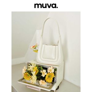 겨드랑이 muva bag 작은 토트 1 개의 어깨 핸드백 정품 가죽 여자 2024 틈새 통근