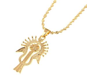 Etiopiskt guldhänge halsband för kvinnor män Judah smycken charms etniska afrikanska gåvor2866251