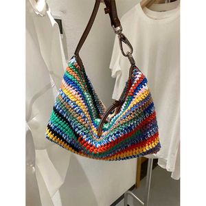 M Primavera Verão Novo I Rainbow Terby Bag U Saco de ombro de moda de uma axil feminina versátil