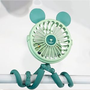 Baby Stroller Fan With Clip Octopus Shapoed Funny Fan With Flexible Tripod Wrapped USB Rechargeable Portable Fan for Car Seat 240508