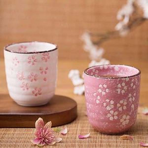 Muggar kaffemugg keramisk te cup japansk keramik koppar vintage vatten kreativa körsbär blommor teaware