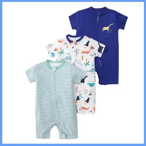 Giyim setleri 3pcs/lot bebek kıyafetleri erkek/kız bodysuit yaz karikatür romper yumuşak pamuklu tulumlar için 0-24m