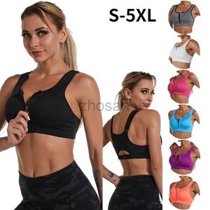 Aktive Unterwäsche Neue Sportbra Frauen Front Reißverschluss Push up Fitnessstudio Jogging Crop Top mehr Größe Yoga Fitness Schockdicht von Sport BHs für Frauen D240508