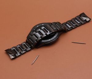 Ersatz gebogene Enden Watchbänder für Samsung Gear S3 Schwarz Keramik poliertes Uhrengurt Armband Special Watchband Matel H5382581