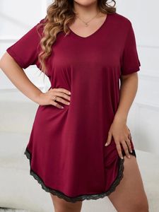 Plus -Size -Kleid kurzer sexy minimalistischer Stil Home Casual Wear kann extern getragen werden 15xl 240506