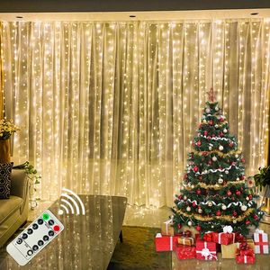  Perde Led Dize Işıkları Çelenk Festivali Noel Dekorasyonu USB Uzaktan Kumanda Tatil Düğün Perisi Yatak Odası Ev 240508