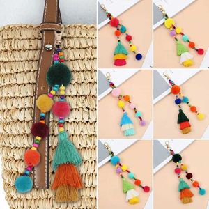 Keychains Bedanyards Bohemian Style serve Tassel Keychain Summer Beach Shellchain