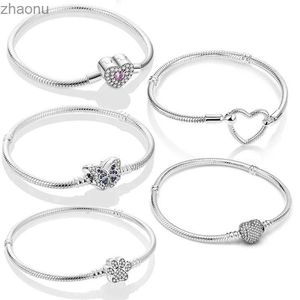 Kette Silber plattiert herzförmige Schlangenkette Frauen unendliche Knoten Schmetterling Infinite Schnalle Damenarmband Luxuriöser Schmuck XW