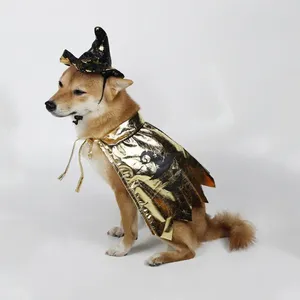 Hundkläder Stylish Pet Wizard Outfit Witch Cape Hat Set för Halloween Party Decoration Festlig kostymkatter hundar