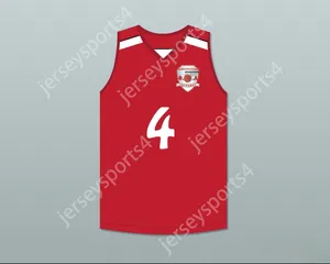 Custom mass jovens/crianças giannis antetokounmpo 4 filathlitikos B.C.Jersey de basquete vermelho superior s-6xl