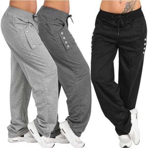 Kvinnor Pants Capris Spring och Autumn Loose Casual Womens 2023 Black Grey Underwear Flawless Jogging Byxor Plus Size Long Ben Q240508