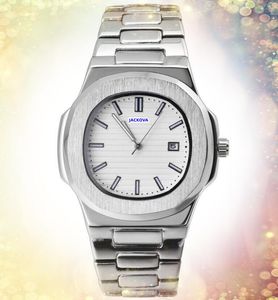 Автоматическая дата Iced Out Men Three Stiches Watch Japan Quartz Календарь батареи из нержавеющей стали.