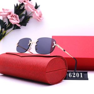 Óculos de sol de luxo Moda Moda Homina Buffalo Horn Glasses para homem e mulher sem aro Lente vermelha esporte Ópulos de metal Lunettes G 2022