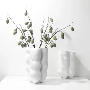 Vases Living Room Ceramic Vase Modern Art Luxury Nordic Indoor Decorarion Wedding Artificial Flowers Jarrones Household Products