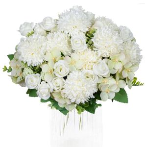 Декоративные цветы 1pc Выпуклые хризантема роза искусственная для рождественского венка Свадебный свадебный букет Дом СДИ ДИР