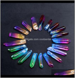 Arti e mestieri hjt 50pcs interi colorati quarzo naturali punti reiki guarigione bacchette cristalline cure chakra pietra vende i2tef egpxk3972089