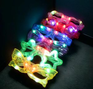 Nuovi occhiali leggeri a sei luci a led ragazze ragazze a forma di farfalla occhiali per le decorazioni per feste di compleanno occhiali per la festa dei oggetti di scena per concerti giocattoli