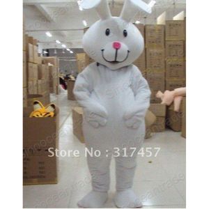 Костюмы талисмана горячая продажа бренд кролик кроличья кролика светло -голубой белый костюм талисмана для взрослого размер лол
