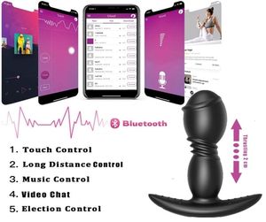 Sex Toy Massager Bluetooth THROSTING DILDO Vibrator Big Butt Plug Anal App Control Man Prostate Massager Anus Men Gay 181128649