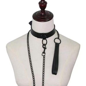 Belts 1pc Sexy Necklace For Women Womens Punk Gothic Leash Collar Black Accessories PU Leather Slave Traction Rope Bondage NeckBelts Be 314F