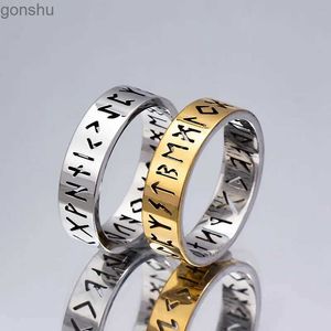 Couple Rings LIEBE ENGEL Vintage Viking Rune Hollow Ring Stainless Steel Nordic Odin Viking Ring Mens Couple Talisman Jewelry Gift WX