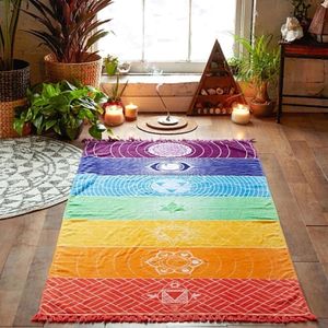 Rainbow Beach Matte Yoga Handtuch Mandala Decke Wand Hanging Wandteppich Handtücher Matten Haus farbenfrohe Tischdecke 340m