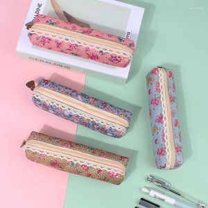 Piece Flower Floral Pen Pencil Bag Canvas School Office Supply Stationery Case Pouch Cute Gift Box Pretty Korean