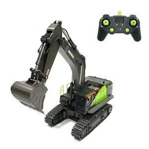 4in1 Excavator 22CH RC Truck 114 Modello di ingegneria del telecomando per ragazzi Huina 593 1593 Giochi per auto Gift di Natale 240508