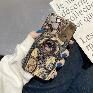 Case di cellulare Copertura del telefono a mano in stile retrò iPhone 11 12 13 14 Pro Max XS XR Max Birthday Gift J240509