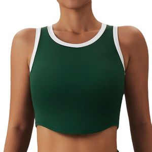 Lu Bra Yoga Align Tank Top Nude feeling Splicing color qucik-dry Yoga Bra high strength sports underwear shockproof running fiess vest for