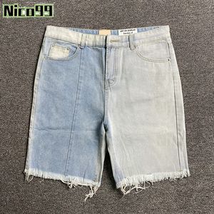 Gallers Deption Jeans de cor de cor de cor de jeans lascados em cinto e shorts de trabalho casual solto