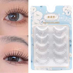 Lawi False Eyelashes 5/10 Par U-formade falska ögonfransar Koreansk stil manga Natural Wispy Eyelash Extension Tool Transparent och torr D240508