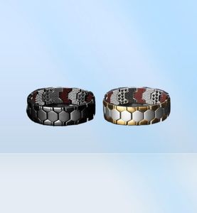 Bangle 660pcs Energy Stones Mens Titanium Bracelet Magnetic Therapy Radiation Protection3877144