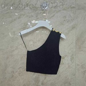 Camisoles & Tanks Designer 2024 Summer Temperament Sexy Fashionable Sweet Cool One Shoulder Button Ultra Short Bra Vest 2WEG