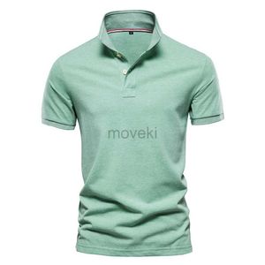 Мужские платья рубашки Aiopeson New Cotton Mens Polos Solid Classic Polo Рубашка для мужчин с коротким рукавом высококачественный обычный бизнес социальные поло, мужчины D240427