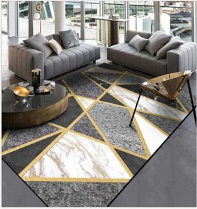 Aovoll Fashion Modern Black and White Grey Marble Gold Line Cross Door Mat Mattas sovrum matta vardagsrum kök mats8977954