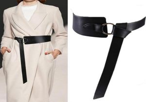 Bälten 2021 Wide Leather Corset Belt Female Tie Obi tunn röd svart båge för lady bröllopsklänning midjeband kvinnor039s9623944