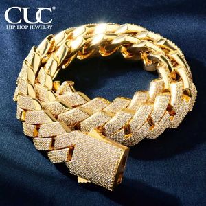 Catene Cuc Men Collana hip hop 20mm 4row Miami Cuban Chain Gold Colore gelso zirconia Link Fashion Rock Rapper Jewelry D240509
