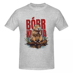 Męskie koszulki Bobr Kua-Bober Bobr Beaver Boberek 100% bawełniany koszulka T-sens masy masy męskie zaokrąglenia szyi krótki rękaw S-6xl D240509