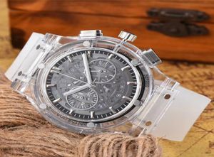 Luxury Men Quartz Watch wielofunkcyjny wodoodporny gumowy pasek męski zegarki Masowe zegarek na rękę Prezent Montre de Luxe1333136