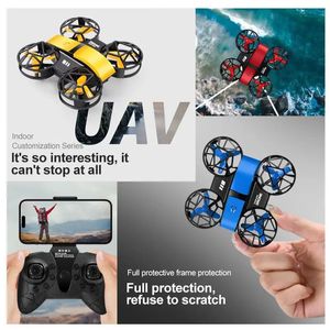 Profesjonalny mini dron 811 4K HD Aerial Camera WiFi FPV światła Pełna otaczająca tarcza Quadcopter RC Helikopter Childrens Toys 240508