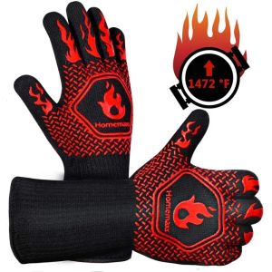 Gloves One Piece BBQ Gloves High Temperature Resistance Oven Mitts 500 800 Degrees Fireproof Barbecue Heat Insulation Microwave Gloves