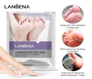 LANBENA Lavender Foot Peel Mask Exfoliating Feet Peeling Patches Pedicure Foot Care Mask Remove Dead Skin Cuticles Heel One Pair8475052