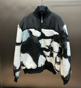 Nowy moda High Street Polar Style Hip Hop Bawełniane skórzana kurtka z długim rękawem luźna oddychająca literowa wzór mężczyzn i kobiety Y2K18
