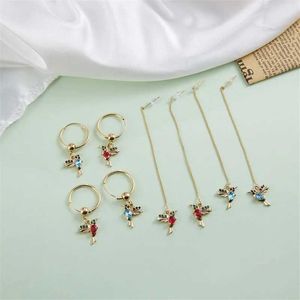 Stud Exquisite Bird-shaped Hummingbird Hoop Pendant Crystal Pendant Earrings Tassel Bird Earrings for Womens Wedding Jewelry