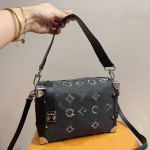 24SS Women's Luxury Handbag Designer Side Trunk Rhinobarine Box Bag Women's Handbag Shoulder Bag Crossbody PAG Purse 23 cm